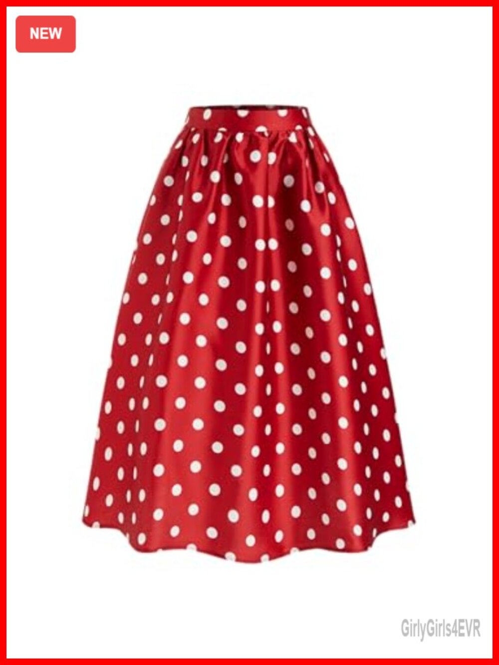 Womens Polka Dot A-Line Maxi Skirt Elastic Waist Casual Elegant